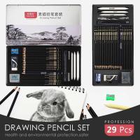 ราคา LY 29Pcs Pencil Set Professional Ing Charcoal Drawing Kit Wood Pencils Set For Painter School Stude (43904515222)