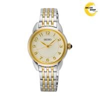 ราคา SEIKO QUARTZ นาฬิกาข้อมือผู้หญิง (ไซโก) รุ่น SUR562P ขนาด 28.7 mm สีเงินสลับทอง (45108003354)