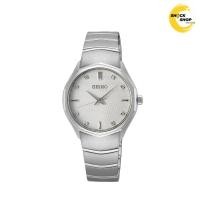 ราคา SEIKO QUARTZ SAPPHIRE นาฬิกาข้อมือผู้หญิง (ไซโก) รุ่น SUR615P ขนาด 30 mm สีขาว (48758306615)
