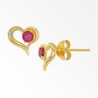 ราคา A.CEMI Ruby Heart Earring เสริมความรัก มั่งคั่ง ต่างหูพลอยแท้ ทับทิม ต่างหูเงินแท้ ชุบทอง 18K (10248995056)