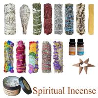 ราคา HQ White Sage Bundle And Candle California Smudge Stick Wand for Spiritual Incense Sticks Burning Aromatherapy Energy Cl (29563692619)
