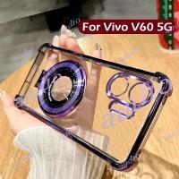 ราคา Vivo V60 5Gสี่มุมชุบโปร่งใสเคสโทรศัพท์สําหรับVivo V60 Pro V60Pro VivoV60 Pro 5Gกันกระแทกซิลิโคนนุ่มปกหลังสําหรับVIVO V60 60V Pro Vivo V60Pro 5G (44361710171)