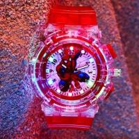 ราคา การ์ตูนเด็กสี Hello Kitty Luminous Diode Spiderman/Hello Kitty นาฬิกา (40566382537)