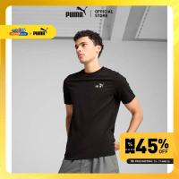 ราคา PUMA Basics เสื้อยืดลายกราฟิก PUMA Back สีดำ - 68483201 (45305525452)