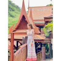 ราคา เดรสยาว ลายผ้าเช็ดหน้า สายเดี่ยว❗️❗️ (15799254639)