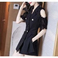 ราคา พร้อมส่ง เซตเสื้อสูท+กางเกง เปิดไหล่แขนตุ๊กตา (15962529682)