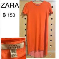 ราคา ZARA dress (เเท้) ชุดเดรส ผ้ายืด สีส้มสด (สภาพดีไม่มีตำหนิ) ผ้ายืดหนา นิ่มมาก ใส่สบาย สีสดใส (3824605255)