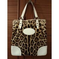 ราคา Dolce & Gabbana Leopard Print Tote Bag Shoulder/Hand Bag Canvas Leather Beige White (29151472833)