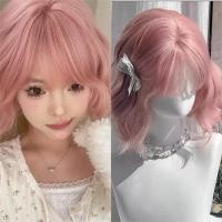 ราคา สีชมพูอ่อนวิกผมสังเคราะห์สั้นสีดําสีน้ําตาลกับเรียบสําหรับผู้หญิงผู้ชายวิกผมคอสเพลย์พรรควิกผมสําหรับปาร์ตี้ฮาโลวีนสวม (24146453452)