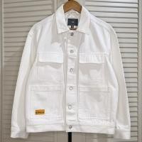 ราคา H&M - Relaxed Fit Denim Work / Chore / Utility Jacket - Off White - Size XS fit M (42323952882)