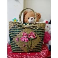 ราคา กระเป๋าสานกระจูดเพ้นท์รูปดอกไม้ (5475448733)
