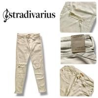 ราคา Stradivarius Skinny ( LO76 ) กางเกงยีนส์ สีครีม ขาดเข่า ของแท้ กางเกงขายาวผู้หญิง (21977929042)
