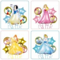 ราคา 5ชิ้น/เซ็ตยืนเจ้าหญิงสโนว์ไวท์เบลล์ซินเดอเรลล่าเด็กการ์ตูนฟอยล์ลูกโป่งชุดงานเลี้ยงวันเกิดตกแต่ง (55508736593)