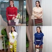 ราคา มีบริการเก็บเงินปลายทาง ▪️ เสื้อลูกไม้แขนยาว แต่งระบายเชิงลูกไม้ (1489079045)