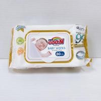 ราคา ทิชชู่เปียก กูนน์ พรีเมี่ยม เบบี้ ไวพ์ 80แผ่น (ห่อขาวทอง) Goon baby wipes (21901199169)
