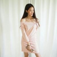 ราคา เดรสปาดไหล่ ผ้าแมงโก้ (229838720)