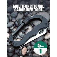 ราคา พวงกุญแจมีดพับพกพา ห่วงเกี่ยวพร้อมมีดพกอเนกประสงค์ 5 IN 1 carabiner tools (7049899768)