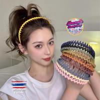 ราคา ที่คาดผมหยักคลื่น ไฟเบอร์ สีด้าน เกาหลี ราคาถูก (ยืดหยุ่นสูง งอได้ ไม่หักง่าย) ins ไม่บีบขมับ ใส่สบายเก็บผมเป็นร่องสวย (22075370256)