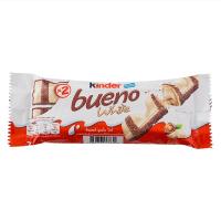 ราคา คินเดอร์บรูโนช็อกโกแลตขาวสอดไส้ครีมและเฮเซลนัทบด 39ก Kinder Bueno White Chocolate 39g [หมายเลขบาร์โค้ด 0000080761761 ] (50953160110)