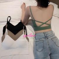 ราคา BRA 06 ⭐ บราสายเดียว บราคอวี เว้าหลัง สายไขว้ บราไร้โครง มีฟองน้ำ ผ้ายืด ใส่สบาย ⭐ (10164751967)