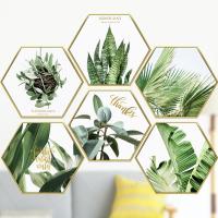 ราคา [พร้อมส่ง]สติกเกอร์ภาพติดผนัง สติกเกอร์ลายใบไม้ 6 ช่อง พื้นขาว ภาพติดผนัง สติกเกอร์ติดผนัง DIY สติกเกอร์ตกแต่งห้อง (18327924597)