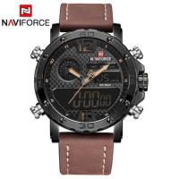ราคา หรูหราในราคาเบาๆนาฬิกาข้อมือชาย กันน้ำ naviforce watch แท้ รุ่นNF9134-BYBN สายหนัง ของแท้100% (4403951768)