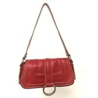 ราคา กระเป๋ามือสอง MANGO สีแดง หนังแท้ อะไหล่เงิน ขนาด 8 นิ้วครึ่ง พร้อมส่ง (24129485364)