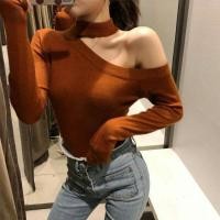 ราคา New in สินค้านำเข้า พร้อมส่ง เสื้อไหมพรมแขนยาวแต่งโชคเกอร์คอ (1742580666)