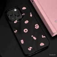 ราคา เคสโทรศัพท์มือถือแบบแข็ง กันกระแทก ลายตัวอักษร สีดํา สีชมพู สําหรับ iPhone 15 14 13 12 11Promax X XR XS 7plus 8plus 11 12 13 14 pro (24012191627)