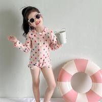 ราคา เด็กฤดูร้อนชุดว่ายน้ํา อิน สไตล์สาวสีชมพูแขนยาวชุดว่ายน้ําชิ้นเดียวสาวเกาหลีรุ่นดอกไม้แขนยาวชุดว่ายน้ํา (46408006861)