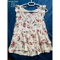 ราคา American Eagle Sz.S ของแท้เสื้อแขนกุดชายระบาย สภาพดี ไม่มีตำหนิ (23339774958)