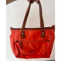 ราคา กระเป๋าผ้าร่มสลับหนังสีส้ม ญี่ปุ่น (21282161124)