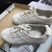 ราคา พร้อมส่ง รองเท้า Onitsuka Tiger สีครีม หนังลายหนังนกกระจอกเทศ (2320767451)