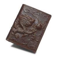 ราคา LY Men AWK Wallets Leather Men's Women's S Retro Dragon Pattern Simple Oil Wax Leather Horizontal (27217375343)