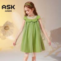 ราคา ❤ ASK JUNIOR Girls Summer Sweet Casual Sleeveless Lace Neckline Gauze Princess Dress (24979786645)