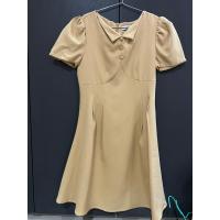 ราคา เดรสแขนสั้น กระโปรงสั้น สีเหลืองมัสตาร์ด (24381939694)