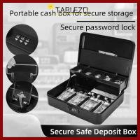 ราคา TABLEZO กล่องเงินสด,ลิ้นชักสีดําปลอดภัยหัวล็อคเกอร์,แบบพกพาปลดล็อครหัสผ่านโลหะแคชเชียร์คลิปปลอดภัยปลอดภัยกล่องฝากเงินสําหรับเงินสดร้านสะดวกซื้อ (41361591873)