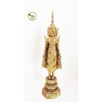 ราคา พระปางเปิดโลก พระเปิดโลก เนื้อทองเหลือง ปิดทองเก่า ทรงเครื่องรัตนะ หน้าตัก 3" สูง 24.5cm (7582655909)