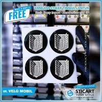 ราคา AOT สํารวจ Corps EMBLEM 4 ชิ้น 58 มิลลิเมตรรถ RIMS FLEXIBLE RAISED 3D EMBLEM (28874993560)
