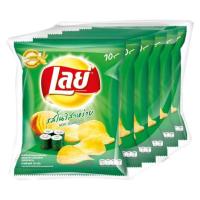 ราคา ✨นาทีทอง✨ เลย์ คลาสสิค มันฝรั่งแผ่นเรียบ รสโนริสาหร่าย 27กรัม x 6 ถุง Lay's Classic Potato Chip Nori Seaweed Flavor 27 g (4565904511)