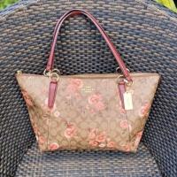 ราคา AVA TOTE IN SIGNATURE CANVAS WITH PRAIRIE DAISY CLUSTER PRINT COACH F76677) (6503930716)
