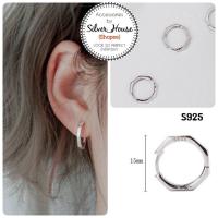 ราคา ต่างหูเงินแท้ S925 ห่วงหกเหลี่ยม ขนาด15mm. (7150406088)