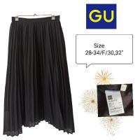 ราคา กระโปรงพลีทยาว สีดำ มือสอง แบรนด์ GU ราคา 139 บาท (26925426524)