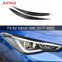 ราคา Carbon Fiber Car Front Bumper Head Eyelid Eyebrow Trims for Infiniti Q60 2017-2022 Front Foglamp Ey (49402498280)