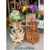 ราคา กระถางต้นไม้ ไม้สักแท้ งานฝีมือ ชั้นวางแคคตัส แจกันดอกไม้ ตกแต่งบ้าน (18680239162)