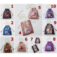 ราคา กระเป๋าหูรูด ผ้าไหม ผ้าทอ ตุ๊กตาช้าง (23960471833)