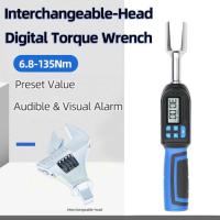 ราคา Adjustable Digital Torque Wrench spanner head, 6.8-135N.m Electronic Jaw open end torque wrench wit (57055143665)