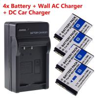 ราคา 4 Battery + Home&amp;Car Charger for Sony NP-BD1 FD1 Type D CyberShot DSC-T77 T90 T900 TX1 G3 (17883600738)