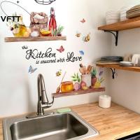 ราคา VFTT สติกเกอร์ห้องครัว,ตกแต่งบ้านวอลล์เปเปอร์กาวในตัวตกแต่ง,ลายการ์ตูนกันน้ําที่ถอดออกได้ผึ้งผีเสื้อผนังสติ๊กเกอร์ครัว (51108617116)