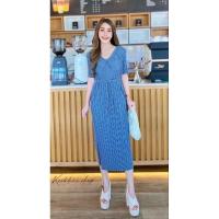 ราคา เดรสอัดพลีทคลุมท้องอัดพลีทผ้าดีมากคนท้องใส่ได้มีเชือกผูกเอว (29405343001)
